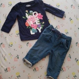OshKosh B'Gosh Lovely Tee and Denim style pants